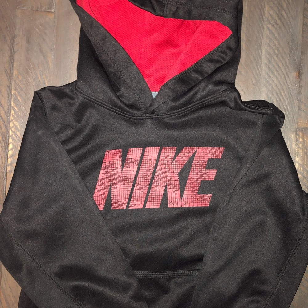Kids black and red Nike hoodie
